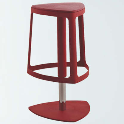 Contemporary Plastic Iron Triangle Swivel Bar Stool