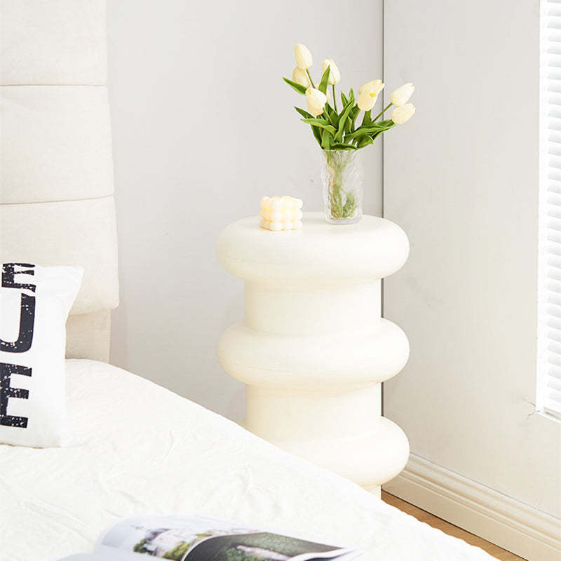 Scandinavian Acrylic Cylinder Vanity Stool — Matcha Green
