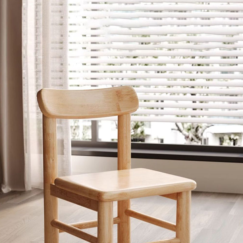 Minimalist Square Leather Solid Wood Chair