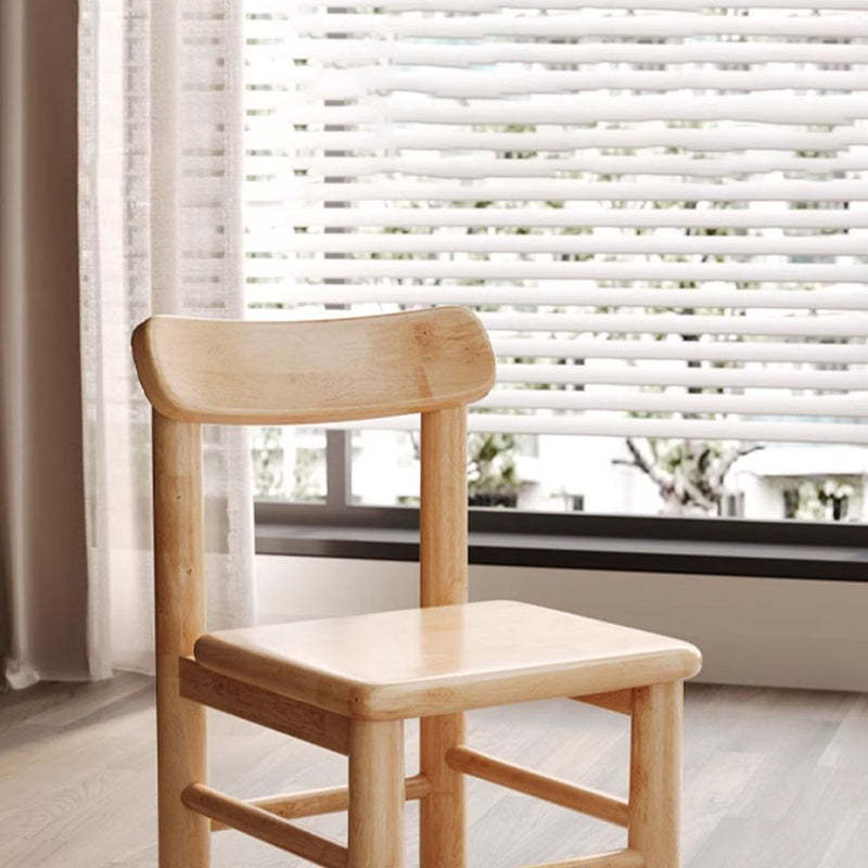 Minimalist Square Leather Solid Wood Chair