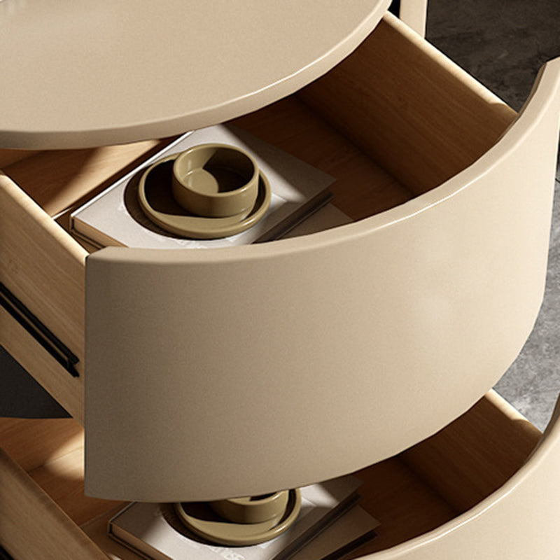 Minimalist Cylinder Wood 2-Drawer Nightstand