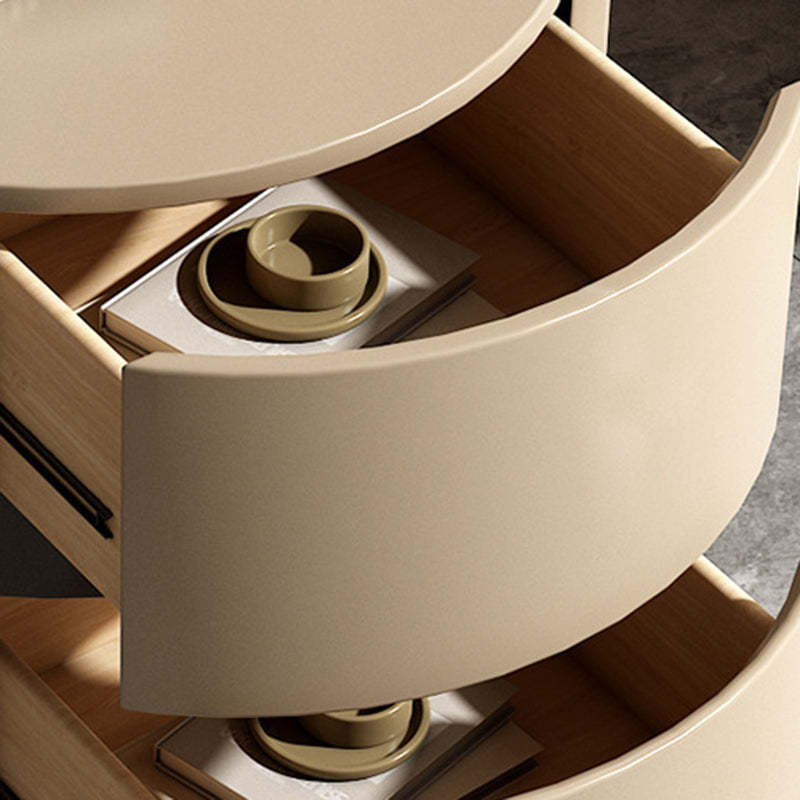 Minimalist Cylinder Wood 2-Drawer Nightstand