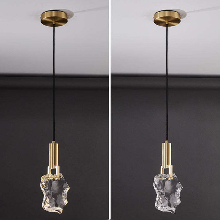 Modern Luxe Copper Crystal Stone Pendant