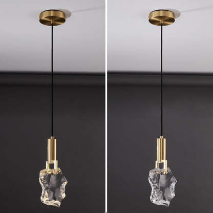 Modern Luxe Copper Crystal Stone Pendant