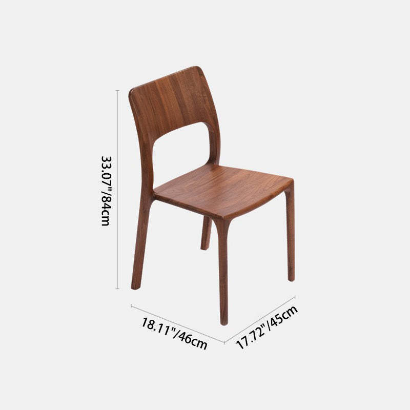 Retro Walnut Square Dining Chair