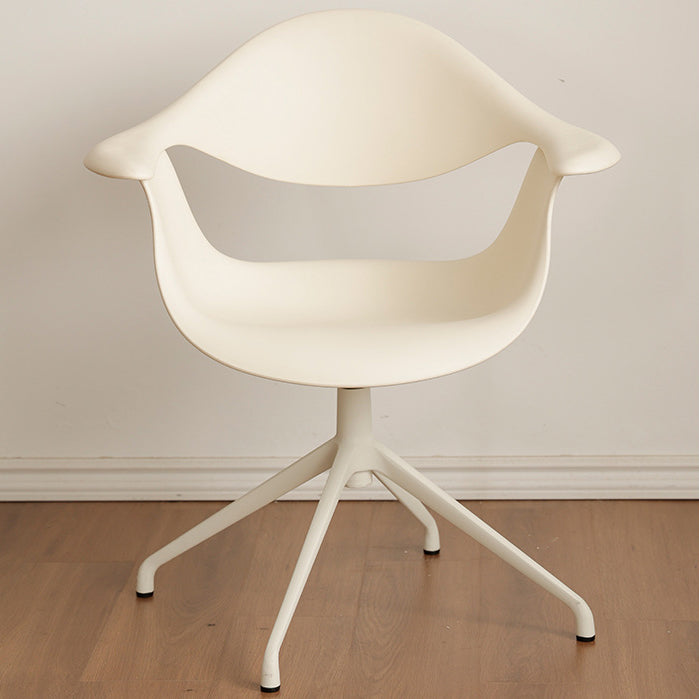 Nordic Geometric Aluminum Desk Chair — Without Roller / Beige
