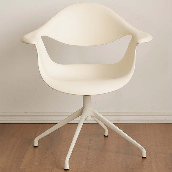 Nordic Geometric Aluminum Desk Chair — Without Roller / Beige