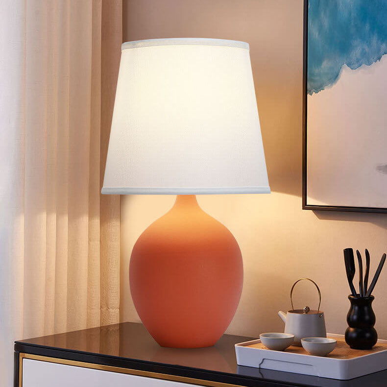Nordic Fabric Color Ceramic Base Lamp
