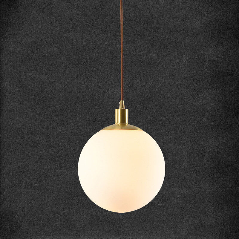 Nordic Minimalist White Orb Pendant Light