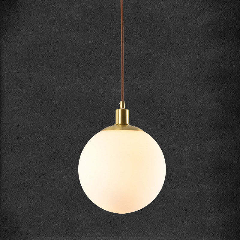 Nordic Minimalist White Orb Pendant Light