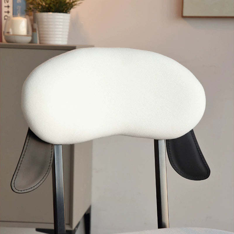 Contemporary Puppy Velvet Stainless Steel Open-Back Chair