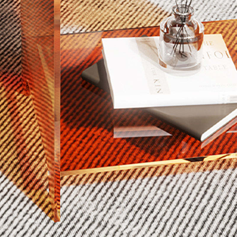 Minimalist Square Acrylic 2-Tier End Table