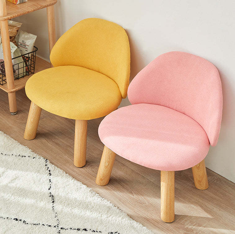Nordic Fabric Round Entryway Footstool