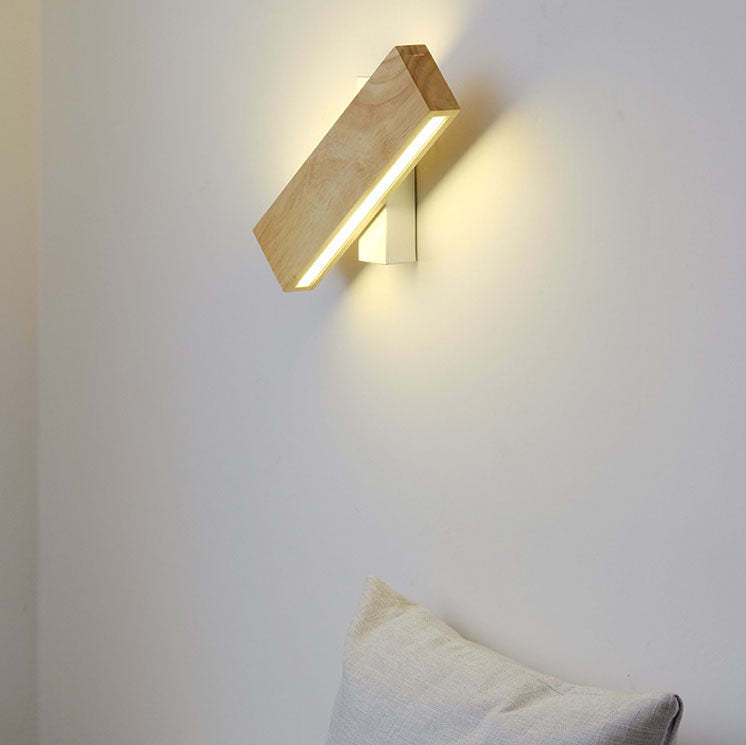 Japanese Log Rectangular Rotatable LED Wall Sconce