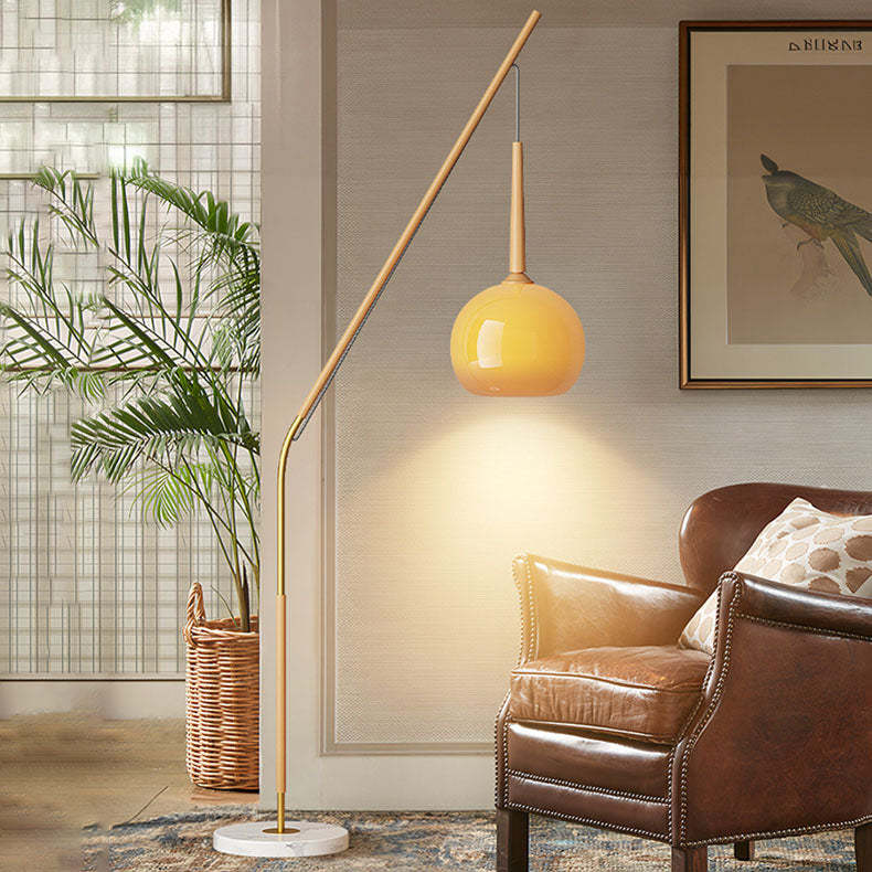 Vintage Orb Iron Glass Floor Lamp