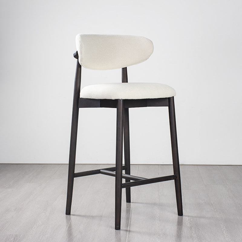 Minimalist Upholstered Velvet Wood Bar Stool
