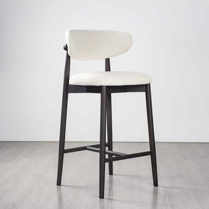 Minimalist Upholstered Velvet Wood Bar Stool