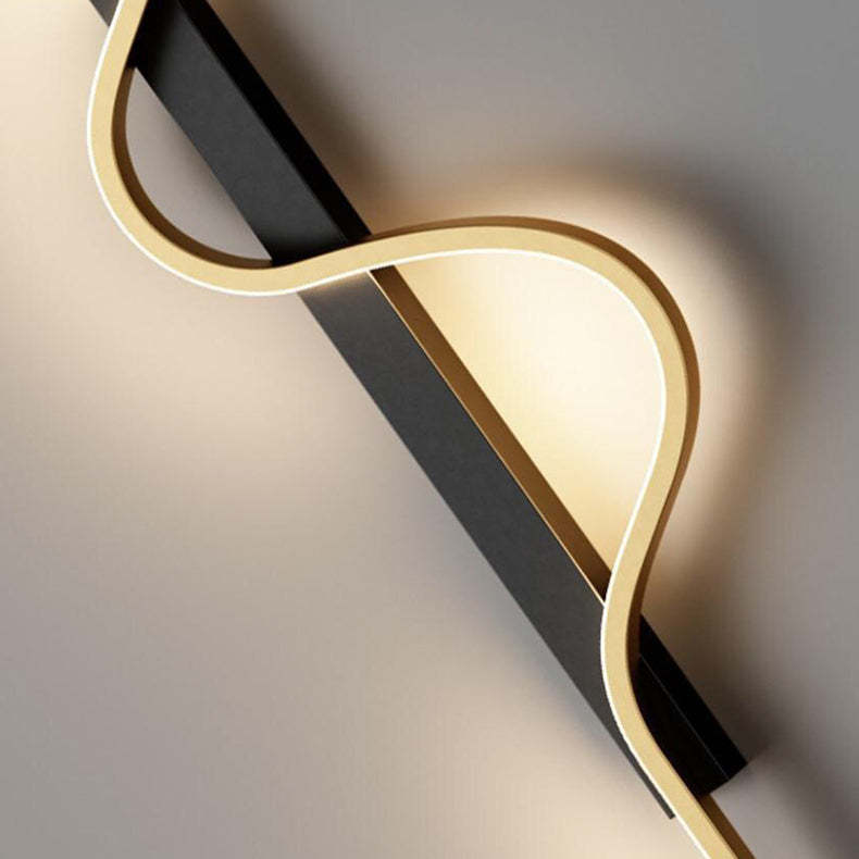 Minimalist Aluminum Corrugated Iron Frame LED Sconce — Right / Black / Neutral Light (4000K)