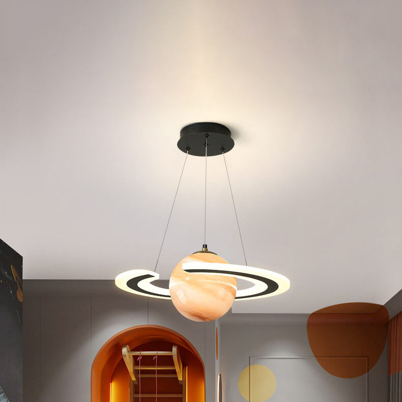 Modern Space Planet Circle Kids LED Chandelier