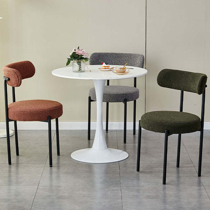Nordic Round Fabric Metal Dining Chair