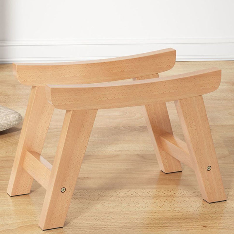 Minimalist Wood Cushion Shoe Bench — Original Wood Color - E