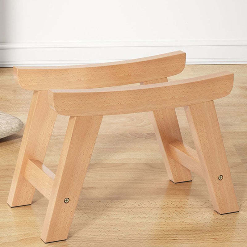 Minimalist Wood Cushion Shoe Bench — Original Wood Color - E
