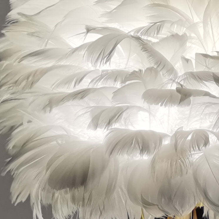 Nordic Goose Feather Metal Flamingo Ball Table Lamp