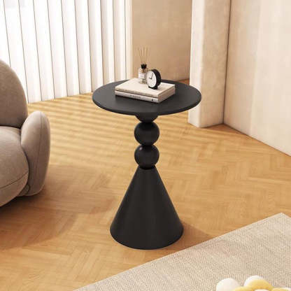 Nordic Orb Cone Iron Rock Slab Coffee Table
