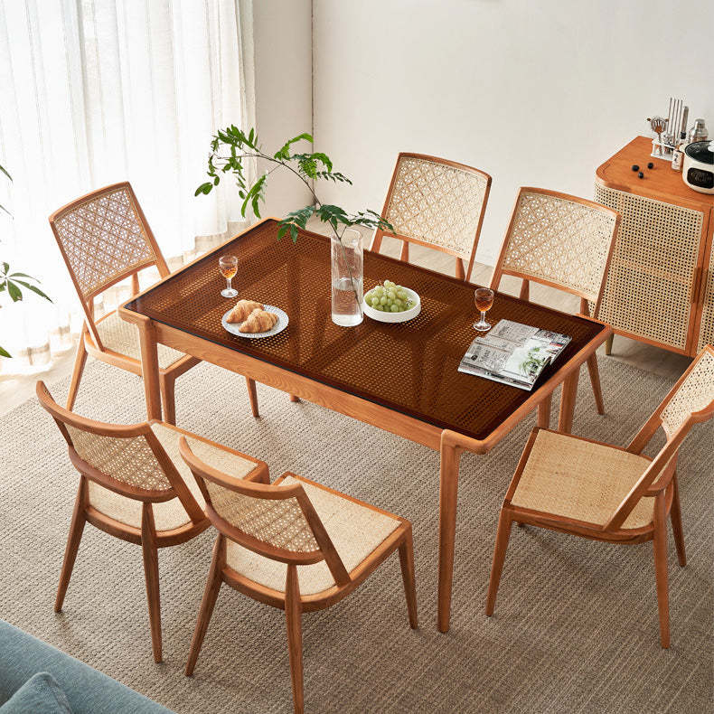 Vintage Rattan Woven Wood Dining Chair