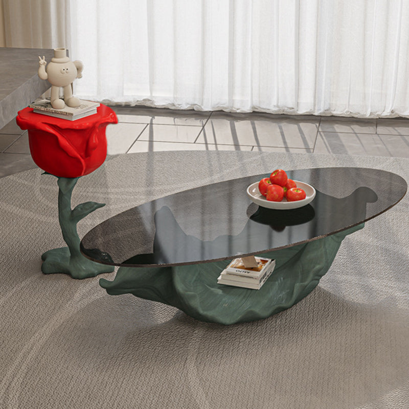 Contemporary Red Rose Shape Coffee Table