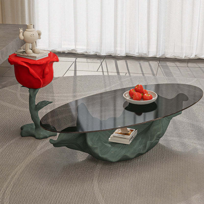 Contemporary Red Rose Shape Coffee Table