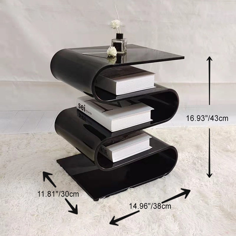 Minimalist Curved Acrylic End Table 5-Tier — Orange