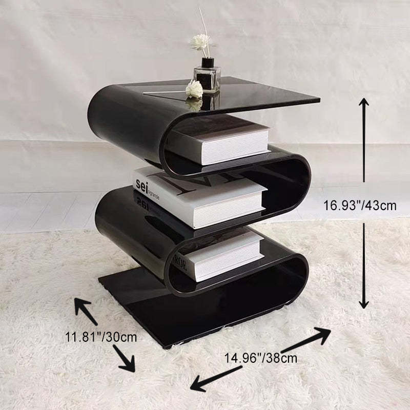 Minimalist Curved Acrylic End Table 5-Tier — Orange