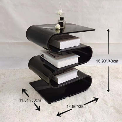 Minimalist Curved Acrylic End Table 5-Tier — Orange