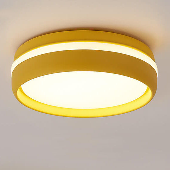 Round Macaron Iron LED Flush Mount Light
