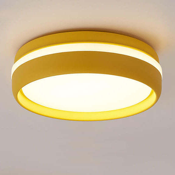 Round Macaron Iron LED Flush Mount Light