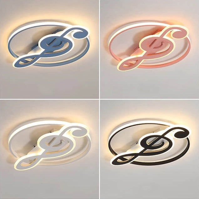 Nordic Music Note LED Flush Mount Light