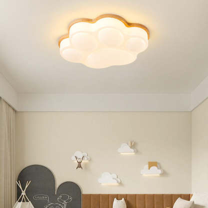 Nordic Cat Paw Wood LED Flush Mount Light