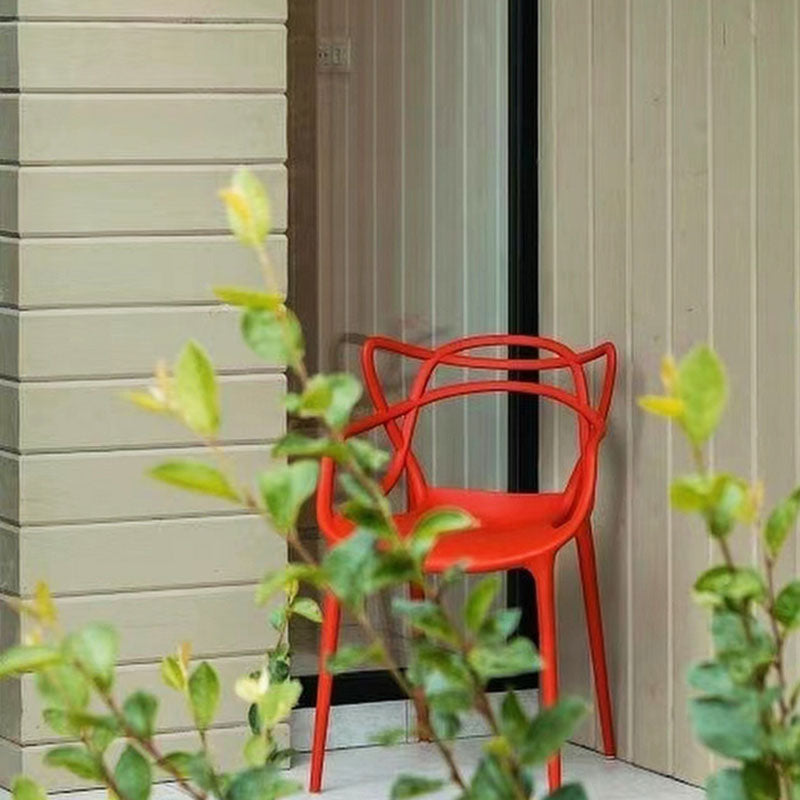 Contemporary Curved Plastic Acrylic Dining Chair