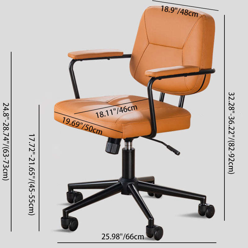 Scandinavian Microfiber Leather Steel Desk Chair — Fabric / Green