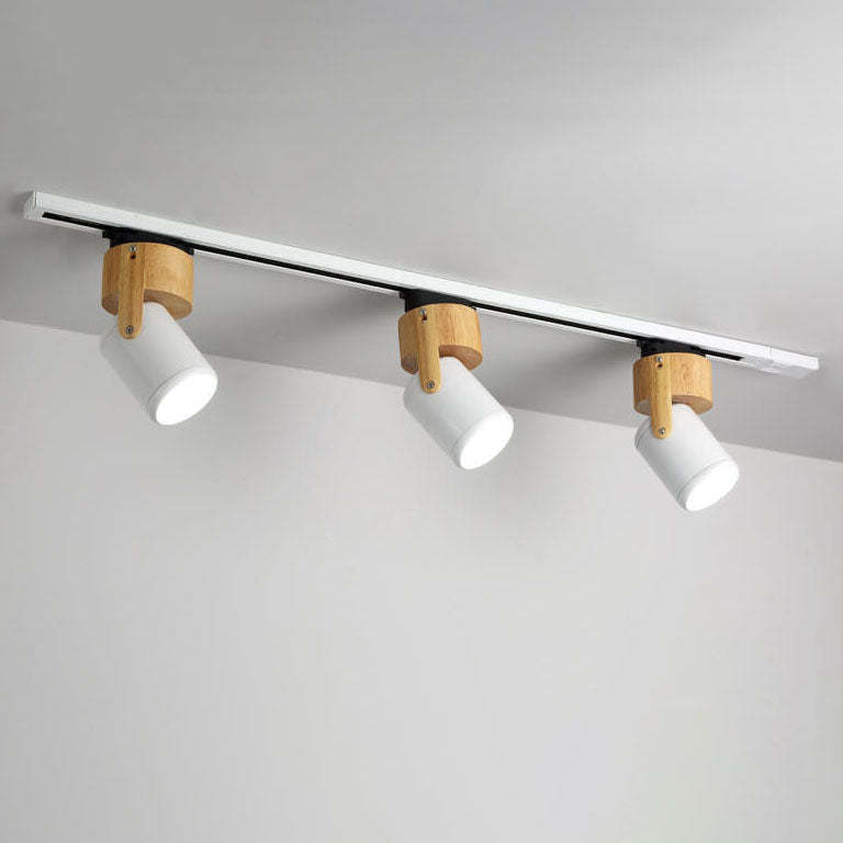 Minimalist Wooden Spotlight Track LED Flush Ceiling Light