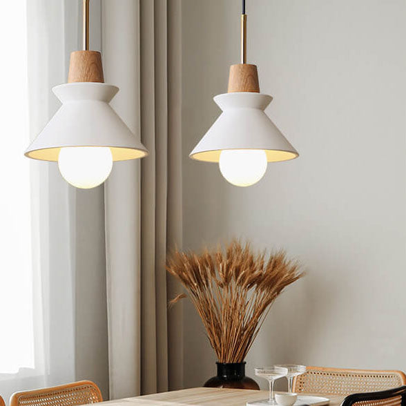 Nordic Macaron Wood Cement Pendant Light