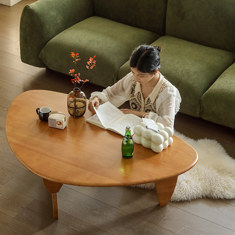 Vintage Triangle Solid Wood Coffee Table