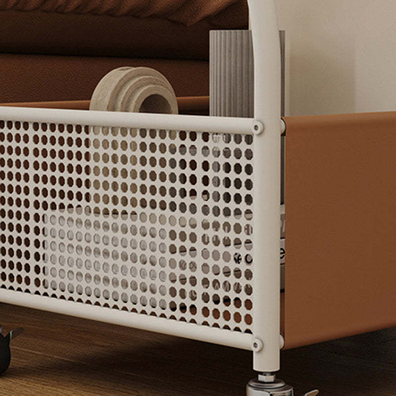 Contemporary Glass Iron Leather End Table