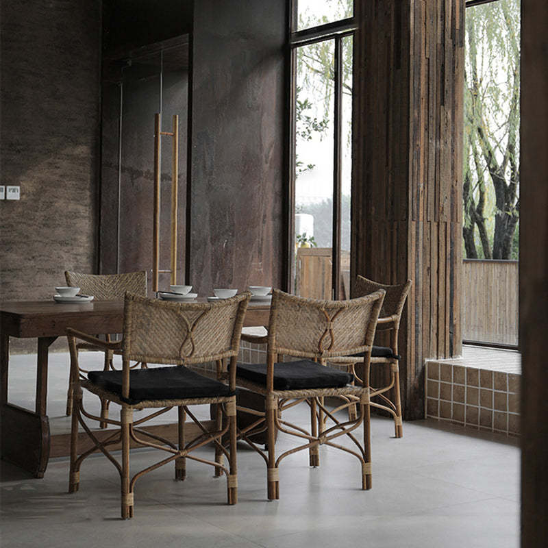 Farmhouse Woven Rattan Dining Chair