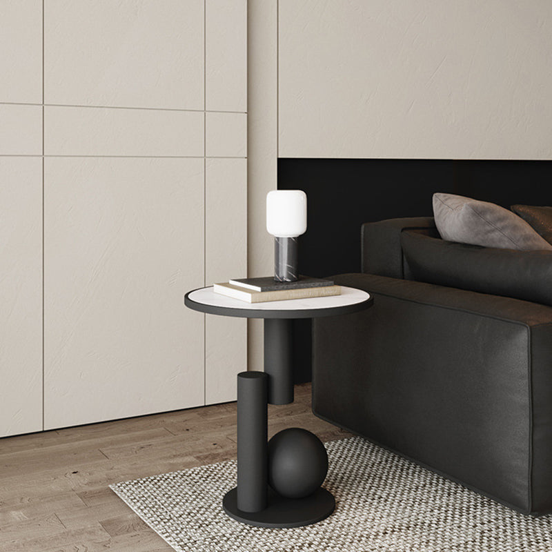 Scandinavian Cylinder Sintered Stone Side Table — Pink