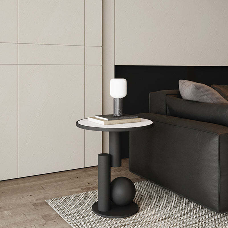 Scandinavian Cylinder Sintered Stone Side Table — Pink