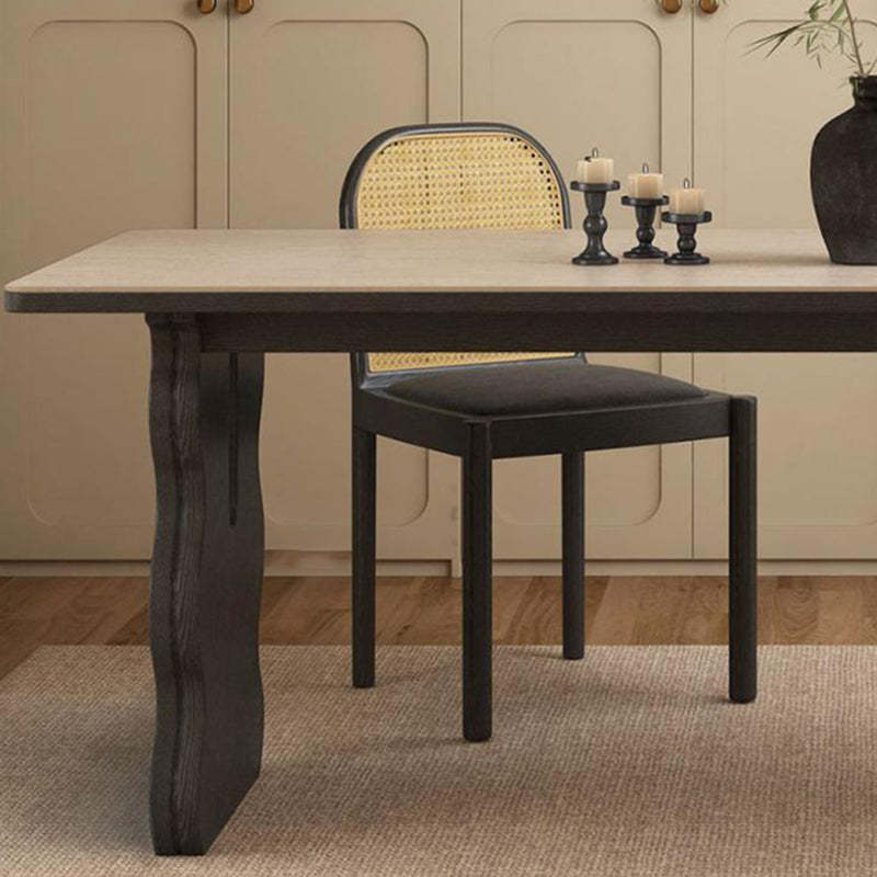 Retro Wave Wood Slate Dining Table