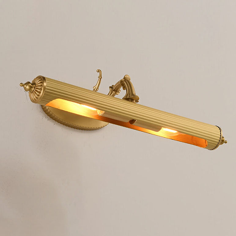 French Antique Copper Cylindrical Vanity Wall Sconce