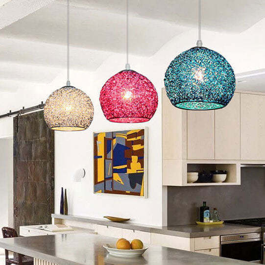 Contemporary Aluminum Macaron Round Pendant Light